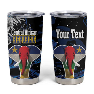 Personalized Central African Republic Tumbler Cup Elephant With King Protea