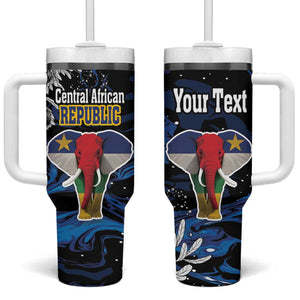 Personalized Central African Republic Tumbler With Handle Elephant With King Protea