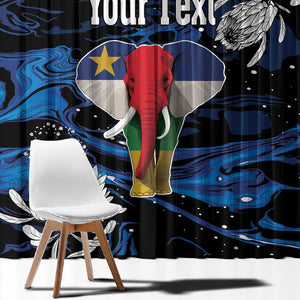 Personalized Central African Republic Window Curtain Elephant With King Protea