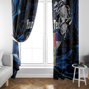 Personalized Central African Republic Window Curtain Elephant With King Protea