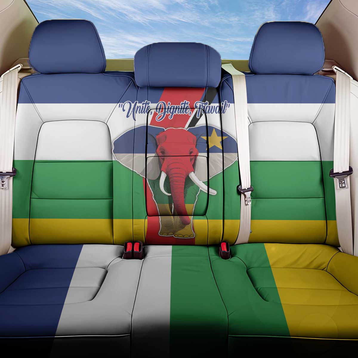 Central African Republic Republic Day 1958 Back Car Seat Cover Zo Kwe Zo - Flag Style