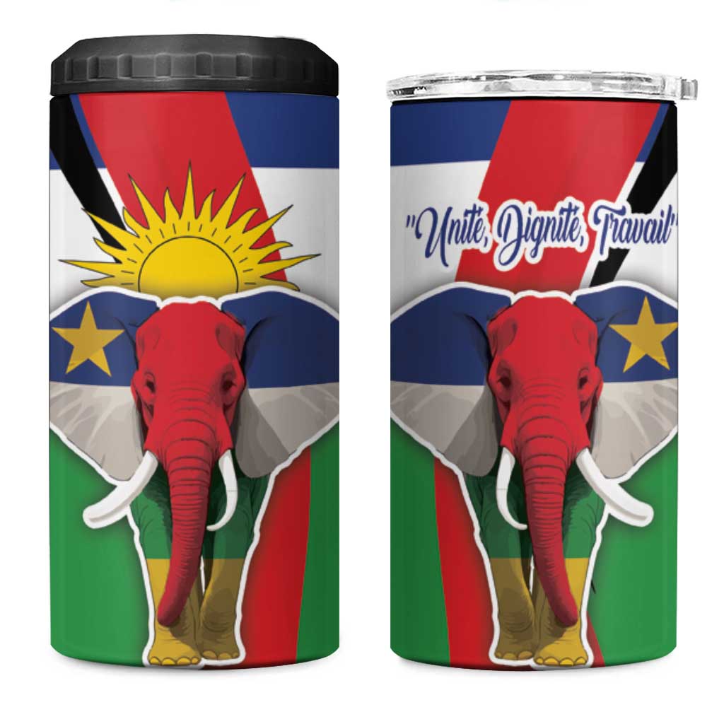 Central African Republic Republic Day 1958 4 in 1 Can Cooler Tumbler Zo Kwe Zo - Flag Style