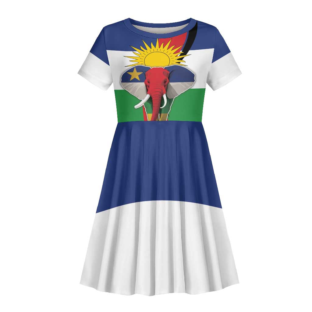 Central African Republic Republic Day 1958 Kid Short Sleeve Dress Zo Kwe Zo - Flag Style