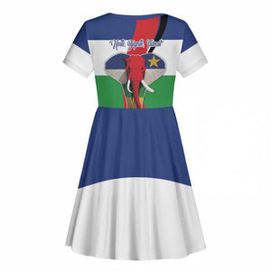 Central African Republic Republic Day 1958 Kid Short Sleeve Dress Zo Kwe Zo - Flag Style