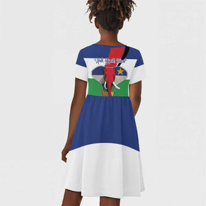 Central African Republic Republic Day 1958 Kid Short Sleeve Dress Zo Kwe Zo - Flag Style