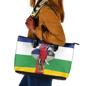 Central African Republic Republic Day 1958 Leather Tote Bag Zo Kwe Zo - Flag Style