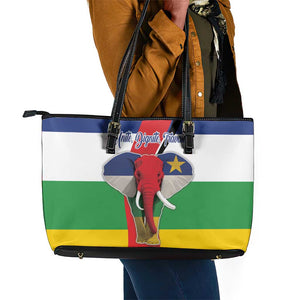 Central African Republic Republic Day 1958 Leather Tote Bag Zo Kwe Zo - Flag Style