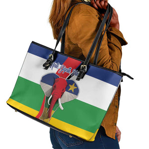 Central African Republic Republic Day 1958 Leather Tote Bag Zo Kwe Zo - Flag Style