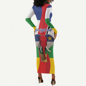 Central African Republic Republic Day 1958 Long Sleeve Bodycon Dress Zo Kwe Zo - Flag Style