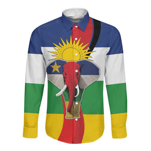 Central African Republic Republic Day 1958 Long Sleeve Button Shirt Zo Kwe Zo - Flag Style