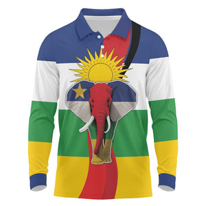 Central African Republic Republic Day 1958 Long Sleeve Polo Shirt Zo Kwe Zo - Flag Style