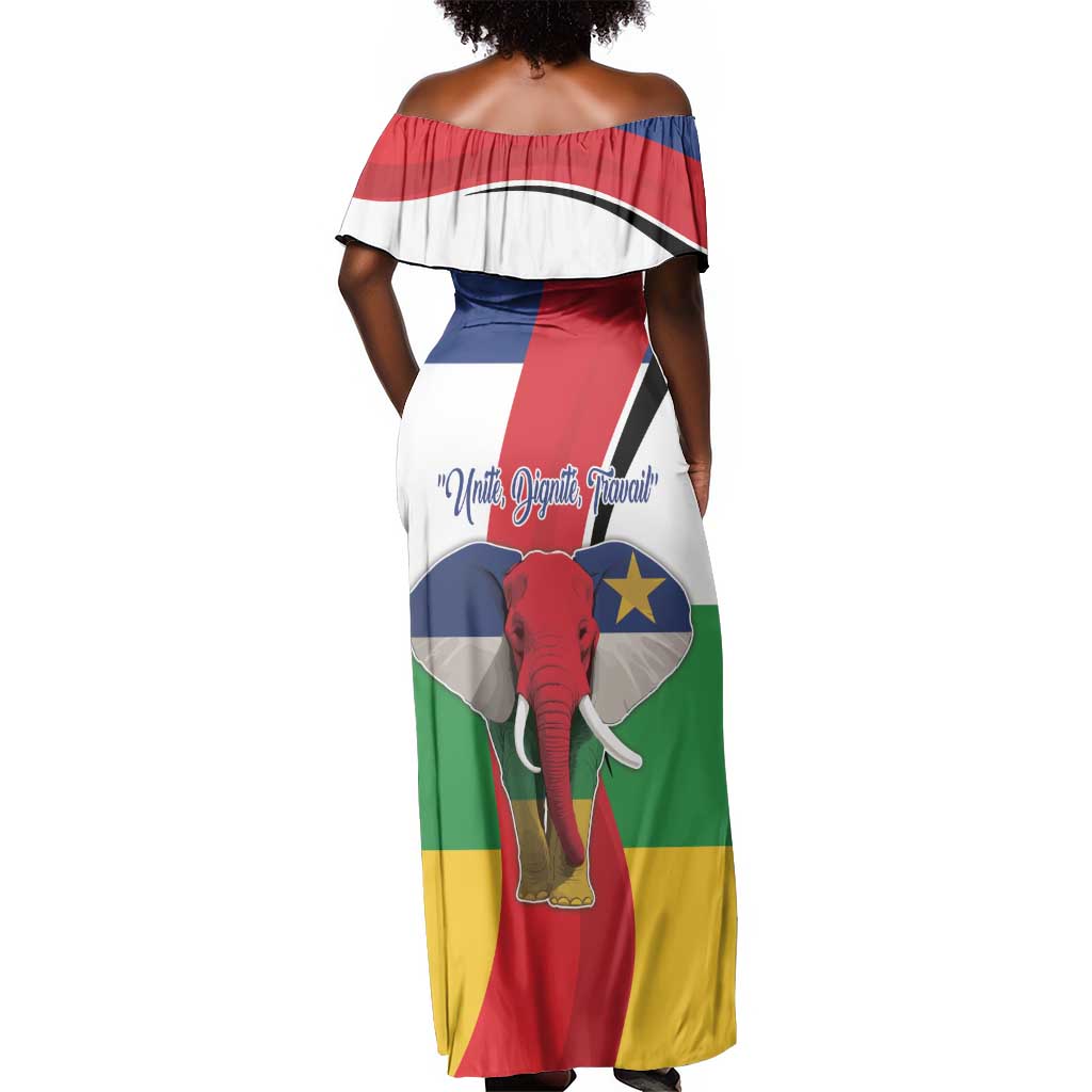 Central African Republic Republic Day 1958 Off Shoulder Maxi Dress Zo Kwe Zo - Flag Style