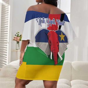 Central African Republic Republic Day 1958 Off Shoulder Short Dress Zo Kwe Zo - Flag Style