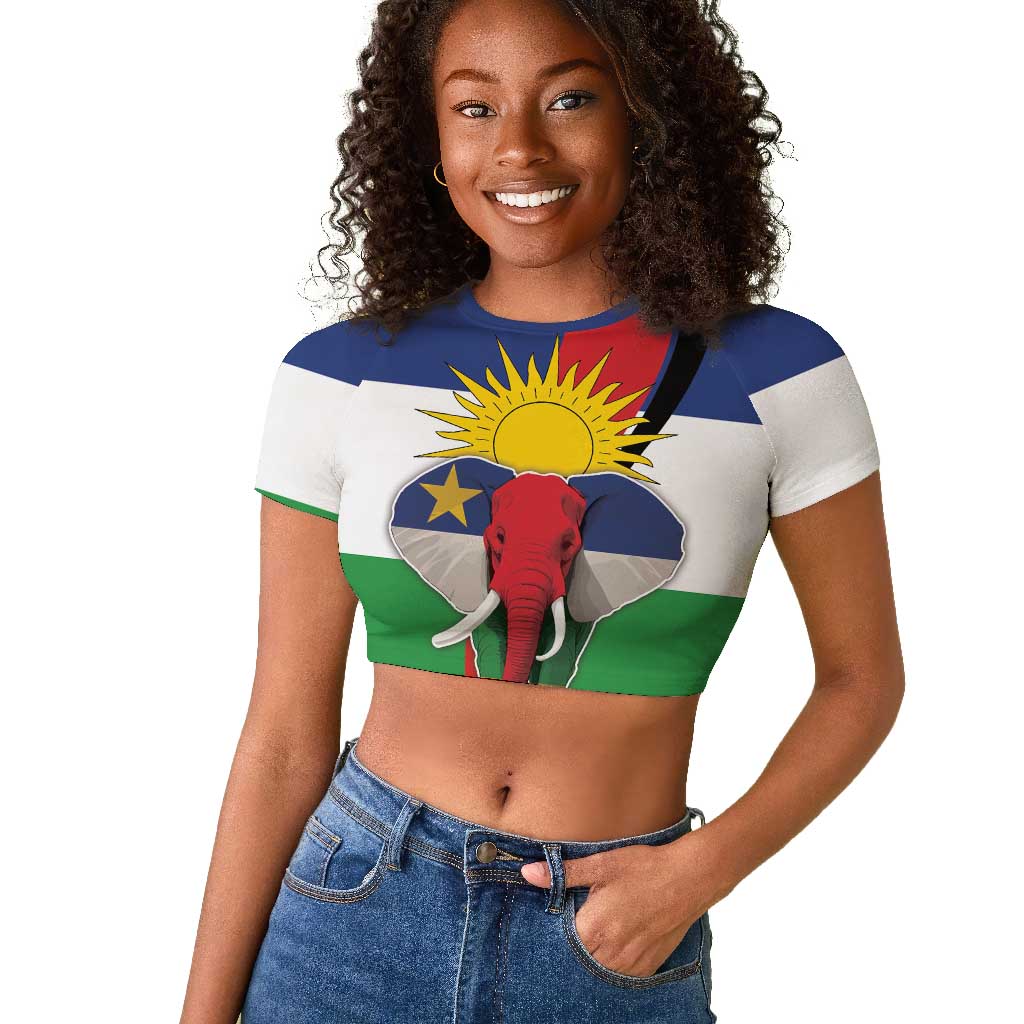 Central African Republic Republic Day 1958 Raglan Cropped T shirt Zo Kwe Zo - Flag Style