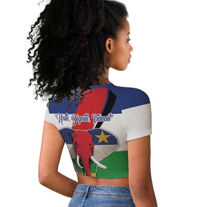 Central African Republic Republic Day 1958 Raglan Cropped T shirt Zo Kwe Zo - Flag Style