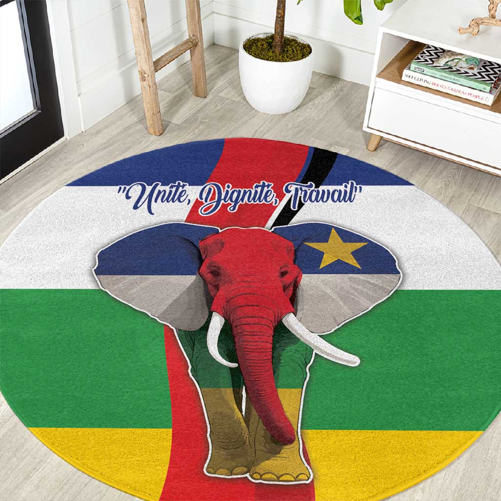 Central African Republic Republic Day 1958 Round Carpet Zo Kwe Zo - Flag Style