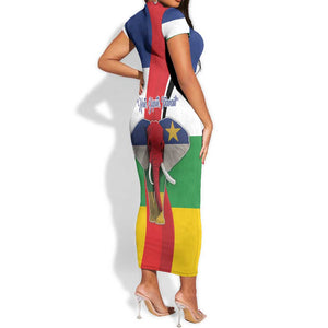 Central African Republic Republic Day 1958 Short Sleeve Bodycon Dress Zo Kwe Zo - Flag Style