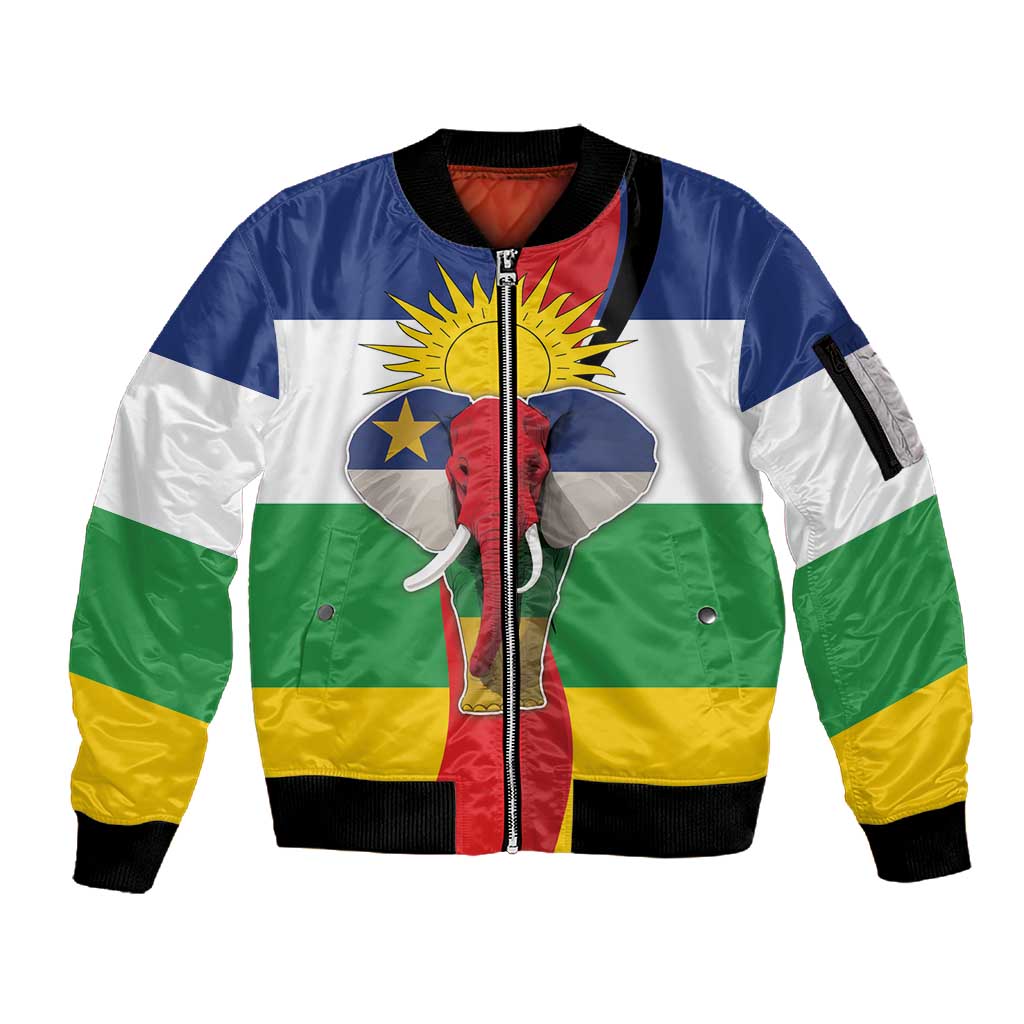 Central African Republic Republic Day 1958 Sleeve Zip Bomber Jacket Zo Kwe Zo - Flag Style