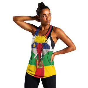 Central African Republic Republic Day 1958 Women Racerback Tank Zo Kwe Zo - Flag Style