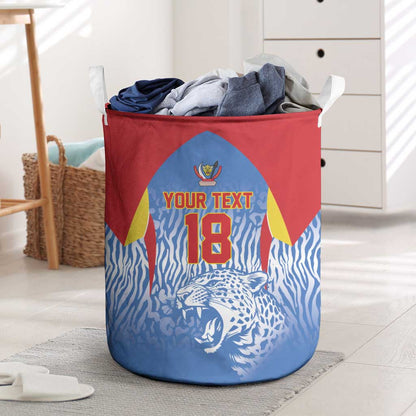 Custom DR Congo Football 2026 Laundry Basket Leopard Power Fan Style