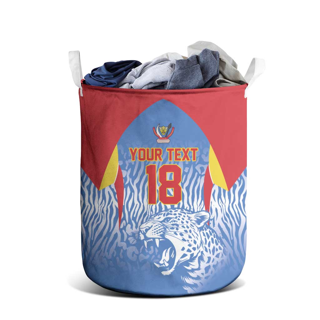 Custom DR Congo Football 2026 Laundry Basket Leopard Power Fan Style