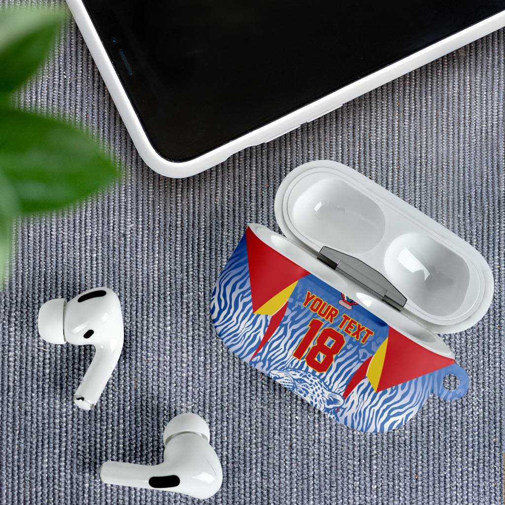 Custom DR Congo Football 2026 AirPods Case Leopard Power Fan Style