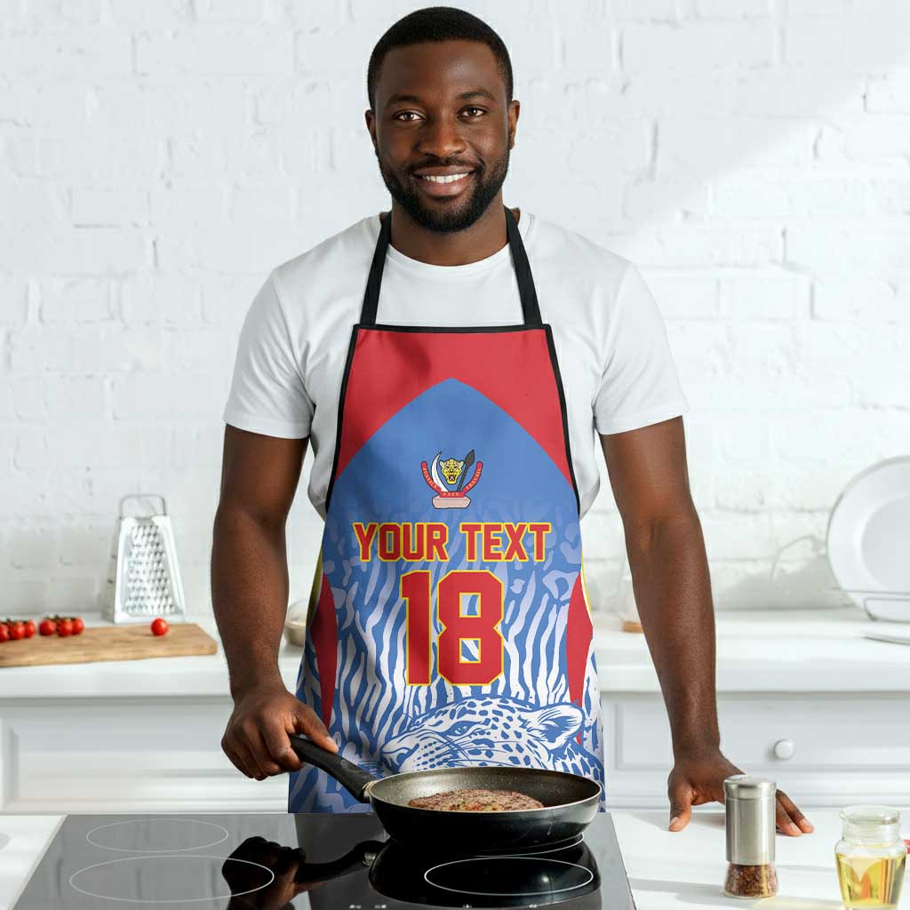 Custom DR Congo Football 2026 Apron Leopard Power Fan Style