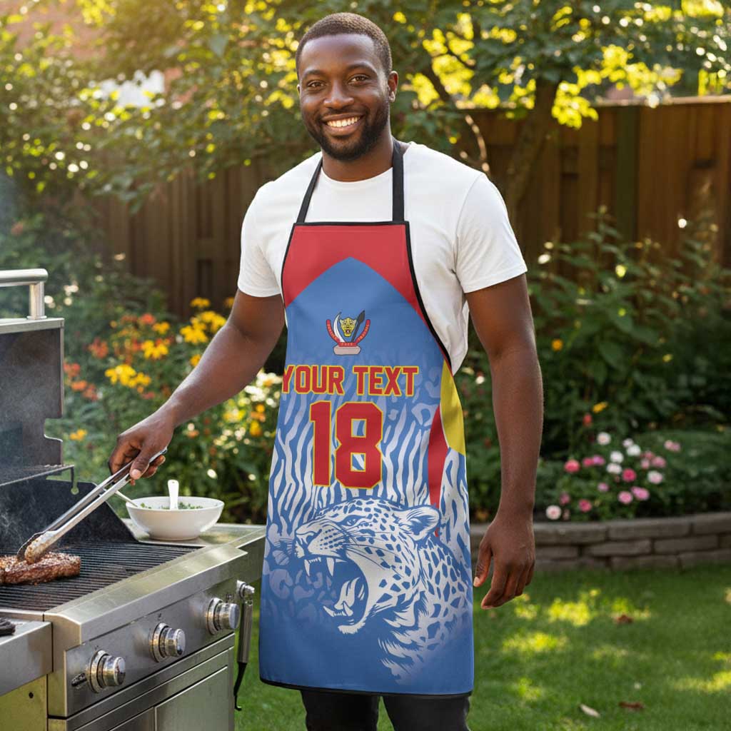 Custom DR Congo Football 2026 Apron Leopard Power Fan Style