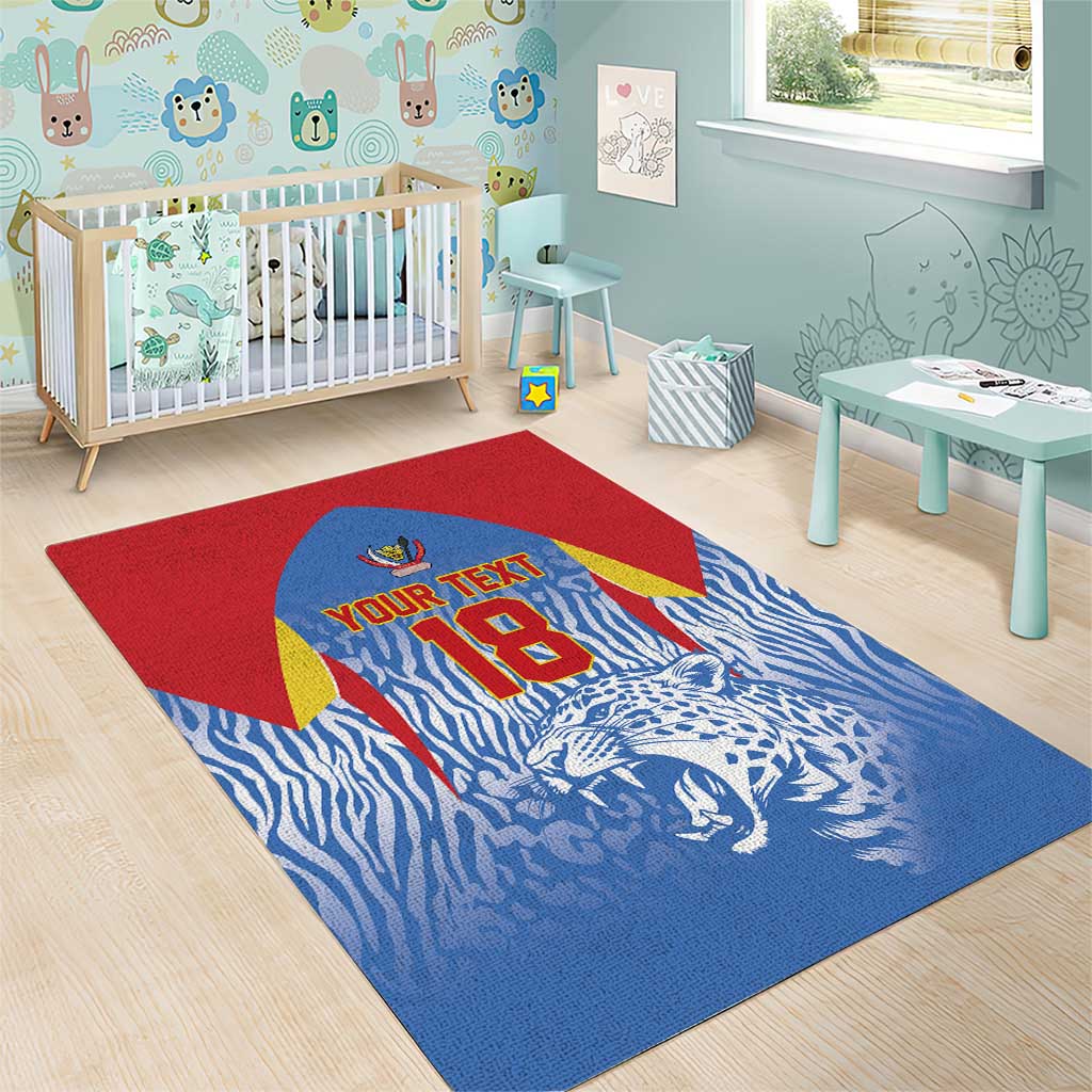 Custom DR Congo Football 2026 Area Rug Leopard Power Fan Style