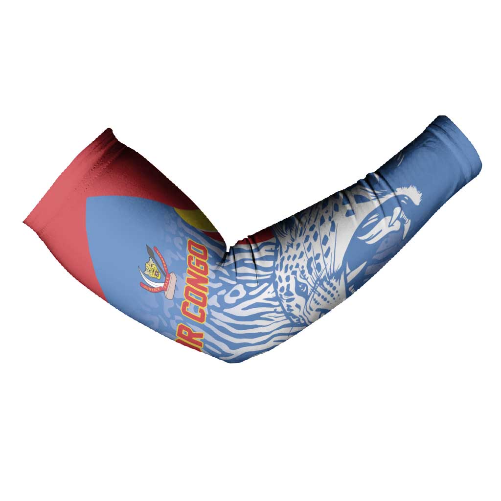 Custom DR Congo Football 2026 Arm Sleeves Leopard Power Fan Style