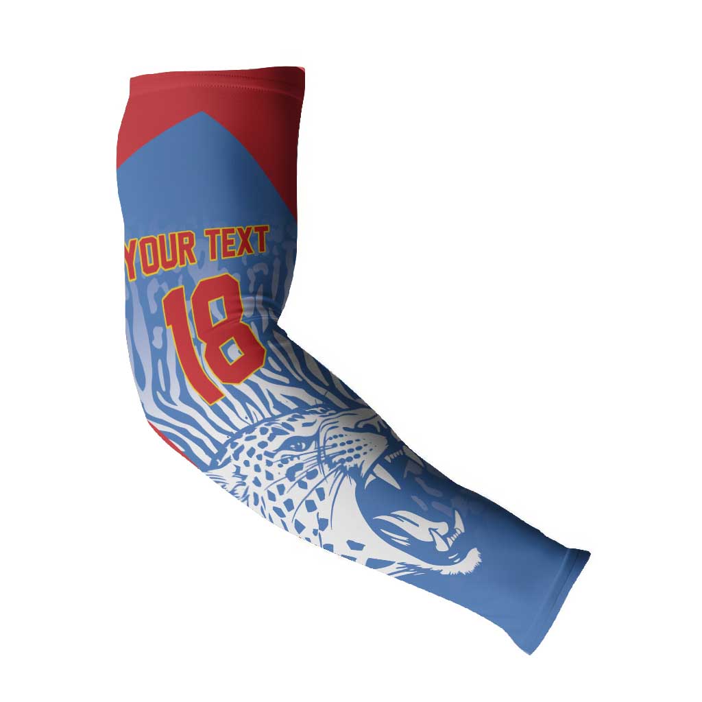 Custom DR Congo Football 2026 Arm Sleeves Leopard Power Fan Style