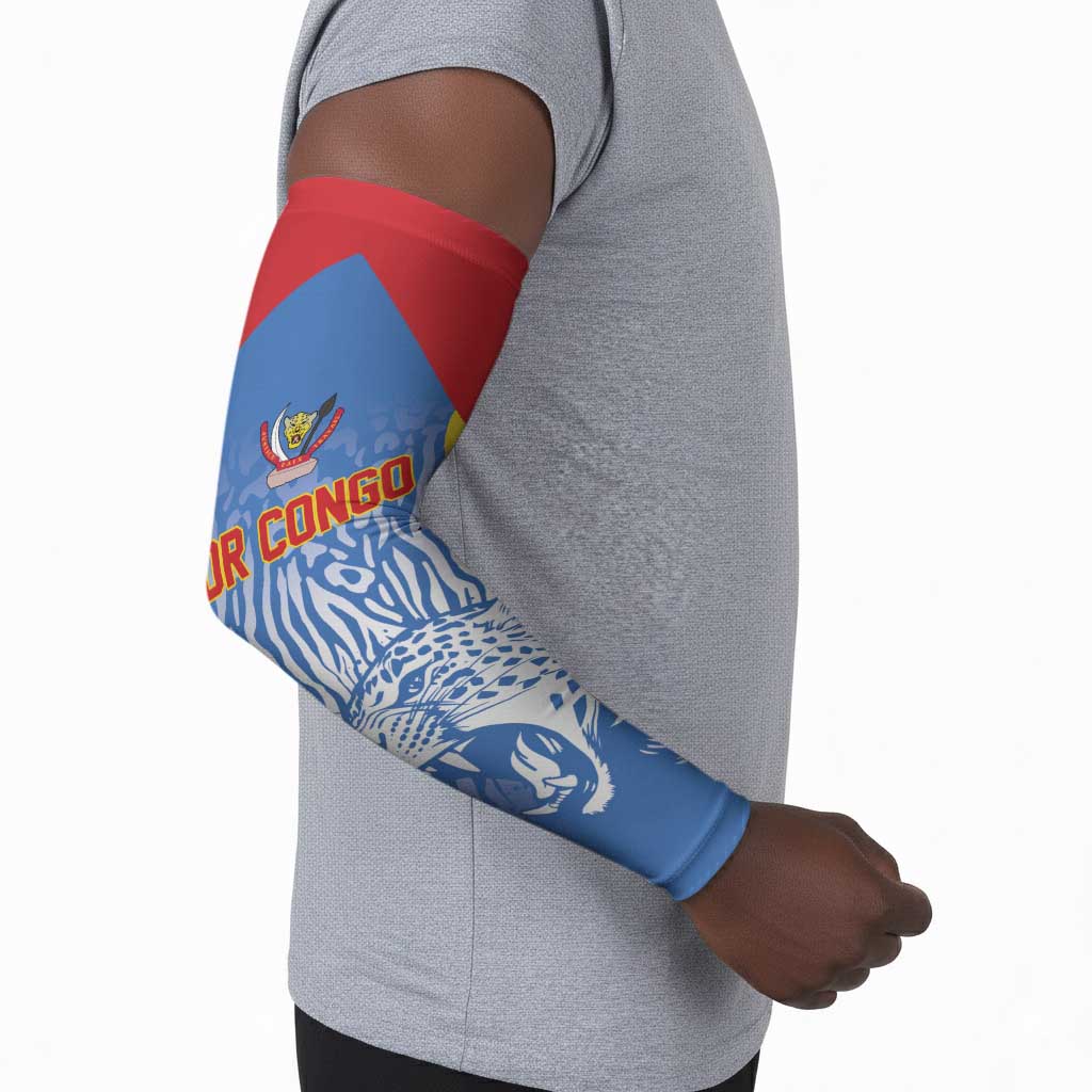 Custom DR Congo Football 2026 Arm Sleeves Leopard Power Fan Style