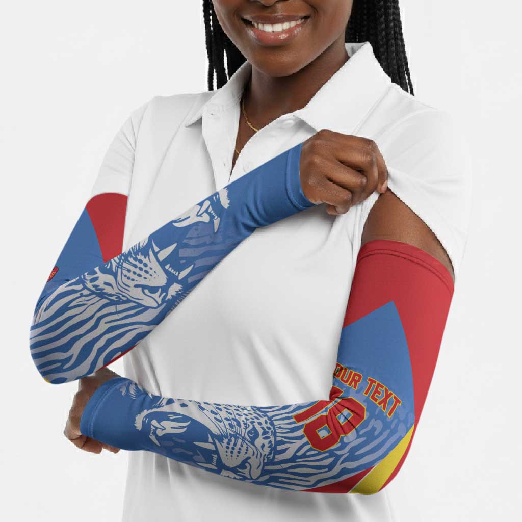 Custom DR Congo Football 2026 Arm Sleeves Leopard Power Fan Style