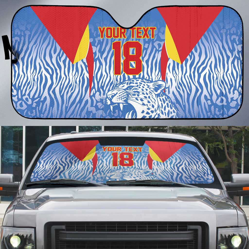 Custom DR Congo Football 2026 Auto Sun Shade Leopard Power Fan Style