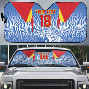 Custom DR Congo Football 2026 Auto Sun Shade Leopard Power Fan Style