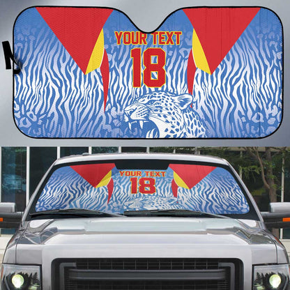 Custom DR Congo Football 2026 Auto Sun Shade Leopard Power Fan Style