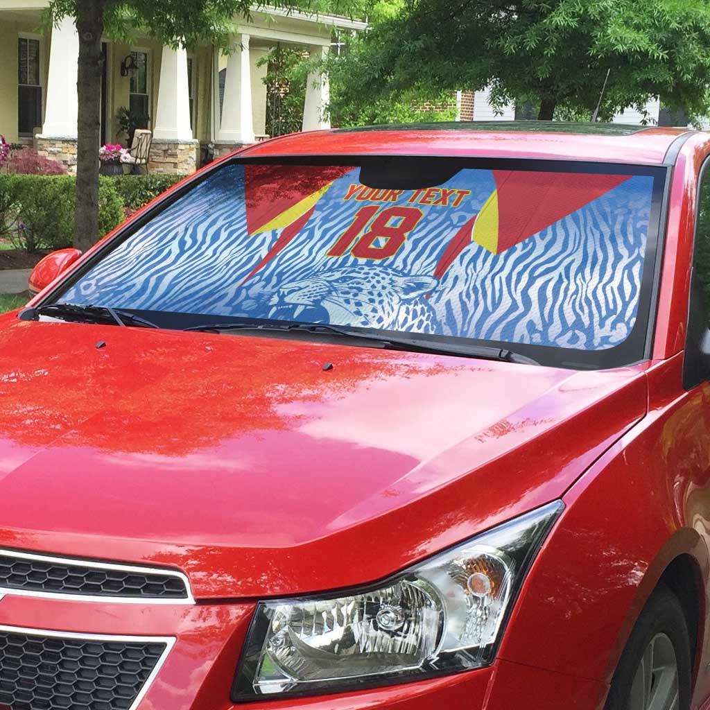 Custom DR Congo Football 2026 Auto Sun Shade Leopard Power Fan Style