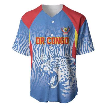 Custom DR Congo Football 2026 Baseball Jersey Leopard Power Fan Style