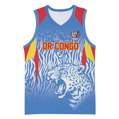 Custom DR Congo Football 2026 Basketball Jersey Leopard Power Fan Style