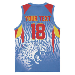 Custom DR Congo Football 2026 Basketball Jersey Leopard Power Fan Style