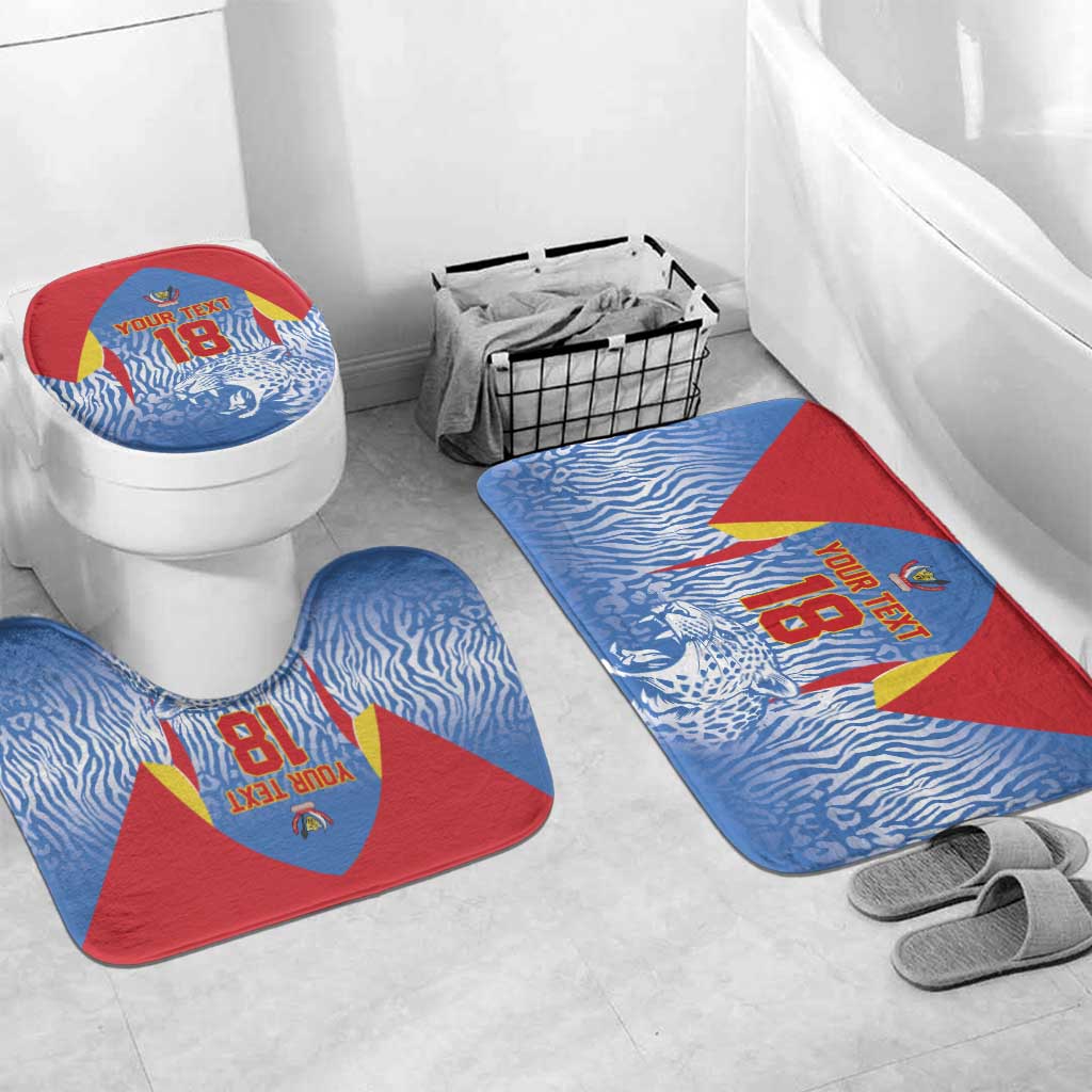 Custom DR Congo Football 2026 Bathroom Set Leopard Power Fan Style