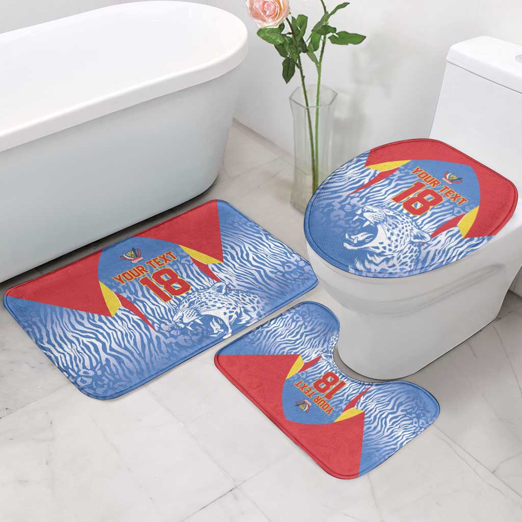 Custom DR Congo Football 2026 Bathroom Set Leopard Power Fan Style