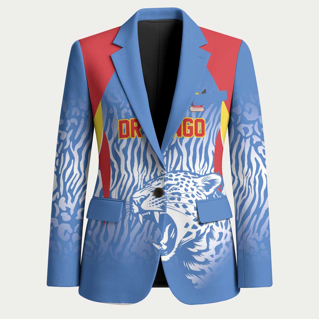 Custom DR Congo Football 2026 Blazer Leopard Power Fan Style