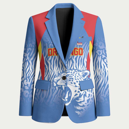 Custom DR Congo Football 2026 Blazer Leopard Power Fan Style