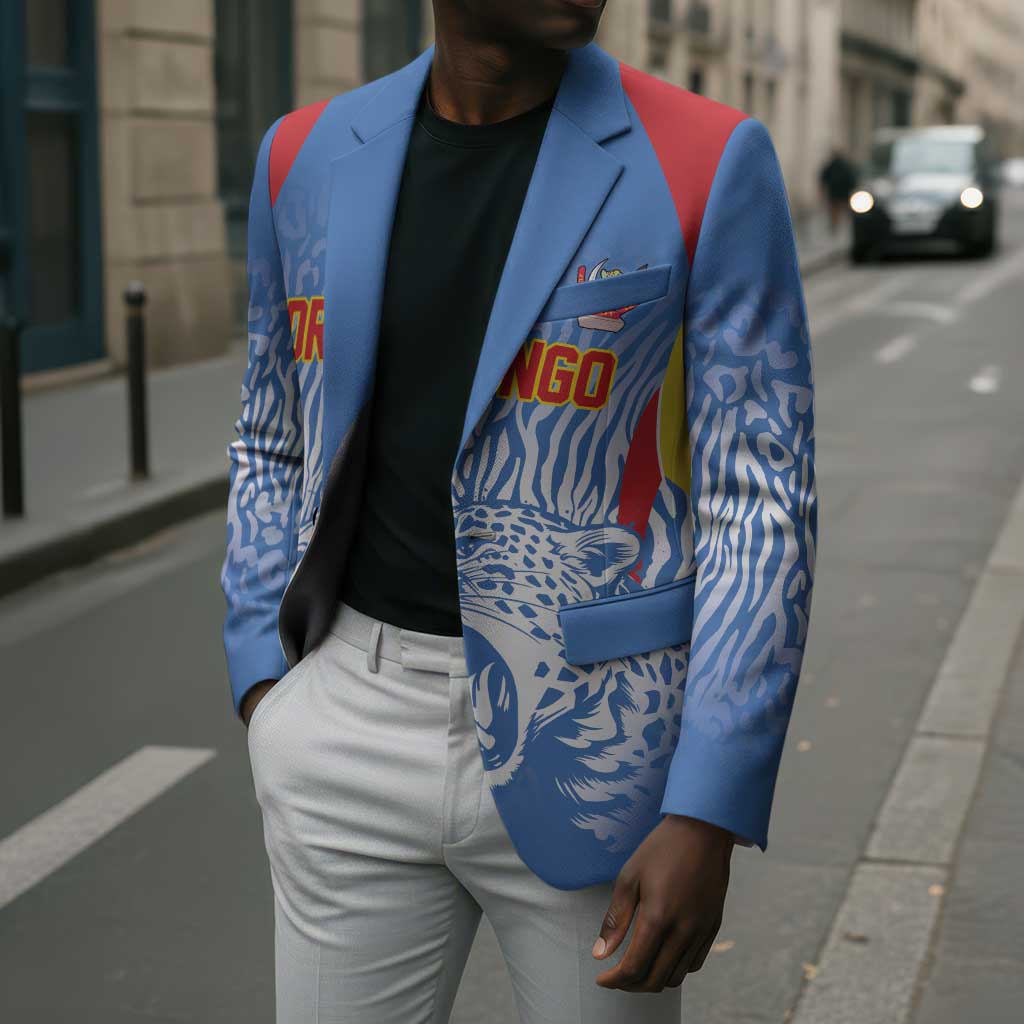 Custom DR Congo Football 2026 Blazer Leopard Power Fan Style