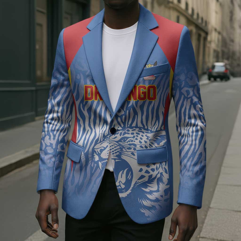 Custom DR Congo Football 2026 Blazer Leopard Power Fan Style