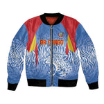 Custom DR Congo Football 2026 Bomber Jacket Leopard Power Fan Style