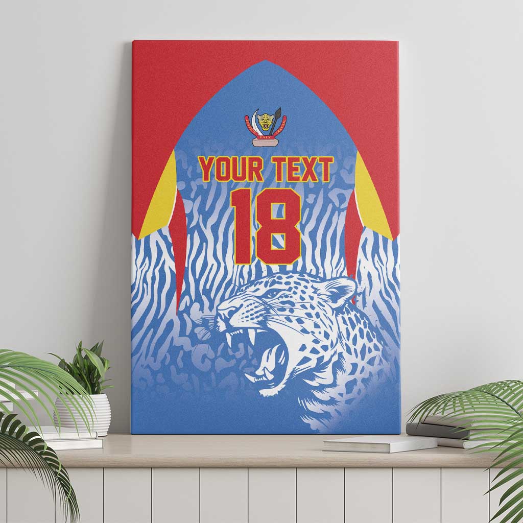 Custom DR Congo Football 2026 Canvas Wall Art Leopard Power Fan Style