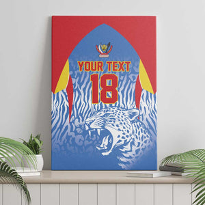 Custom DR Congo Football 2026 Canvas Wall Art Leopard Power Fan Style