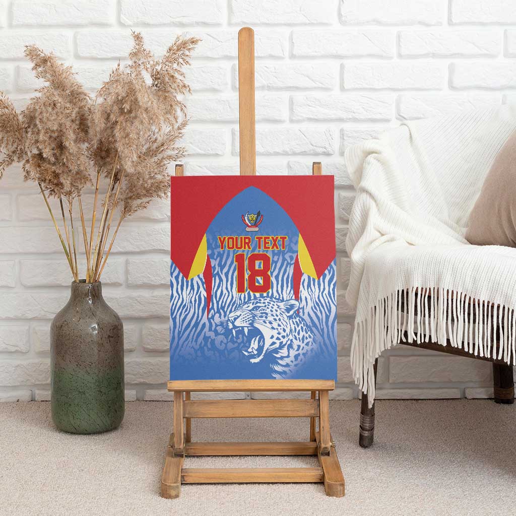 Custom DR Congo Football 2026 Canvas Wall Art Leopard Power Fan Style